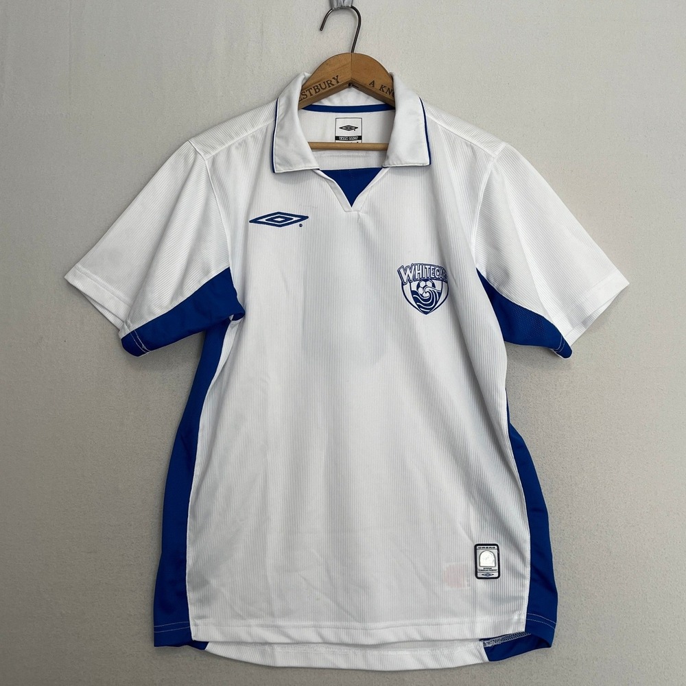 Umbro Vancouver Whitecaps FC Soccer Jersey Mens Small White Blue Vapa Tech Kit